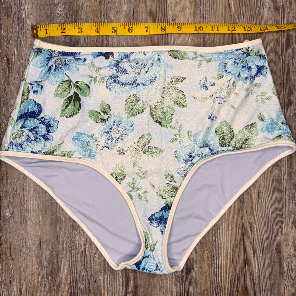 Aerie Womens High Waisted Full Coverage Swim Bottoms Suit Floral Size L Large - Picture 6 of 7